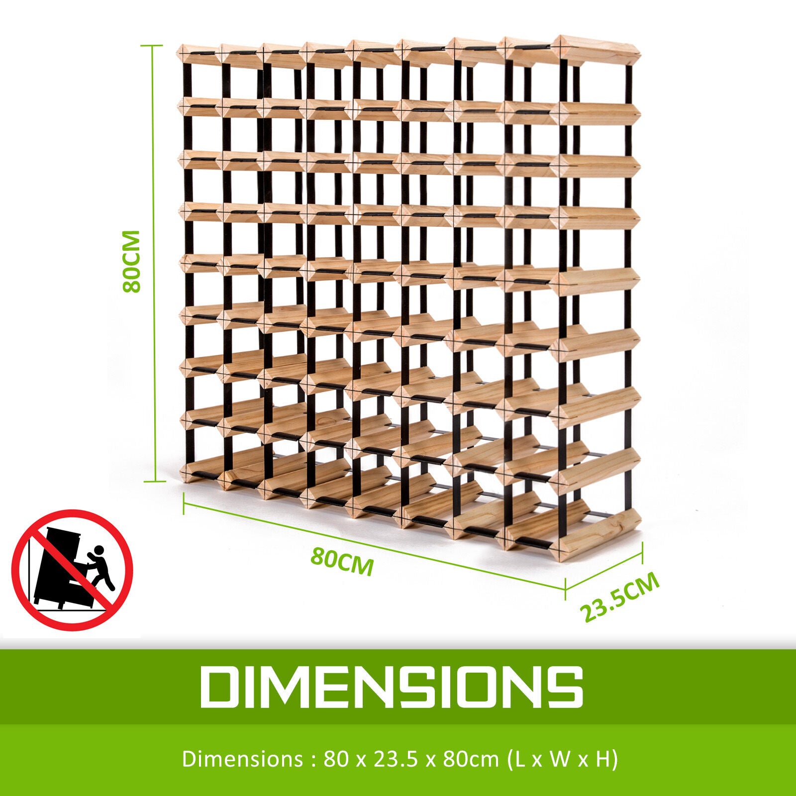 Timber Wine Rack Storage Cellar Organiser 72 Bottle V274-FT-WWR08-72