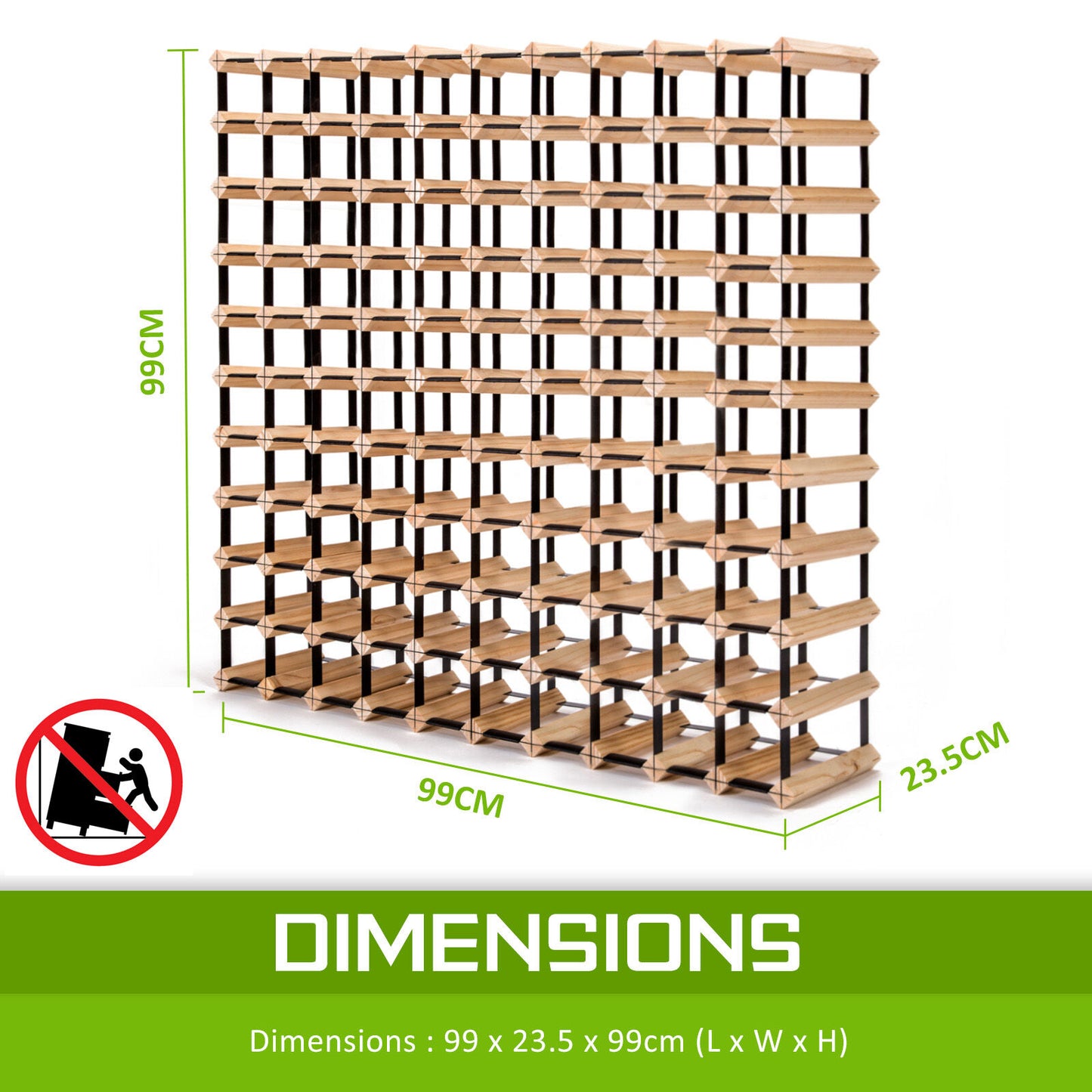 Timber Wine Rack Storage Cellar Organiser 120 Bottle V274-FT-WWR10-120