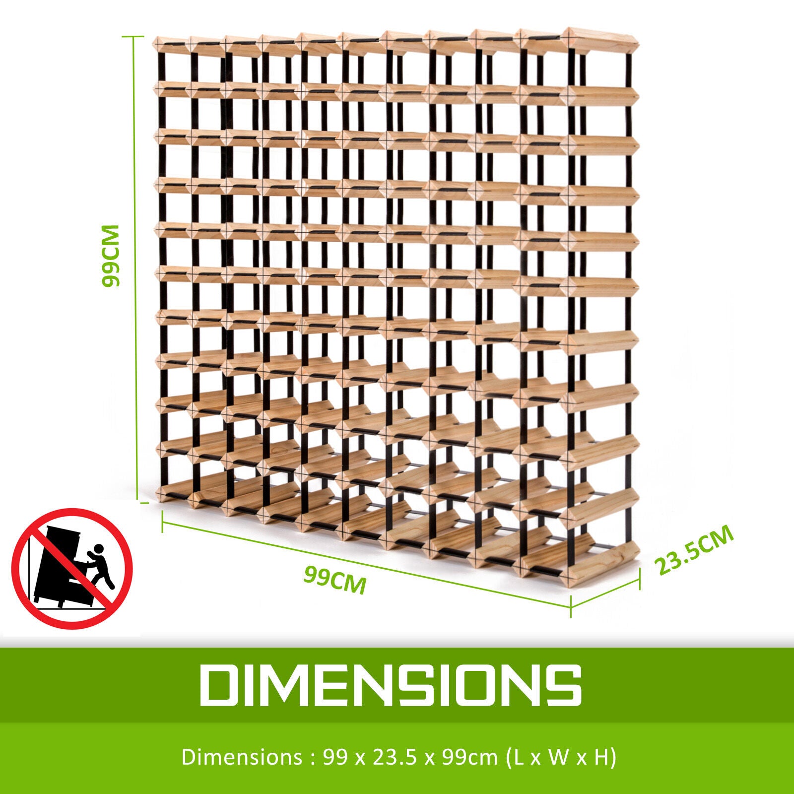 Timber Wine Rack Storage Cellar Organiser 120 Bottle V274-FT-WWR10-120