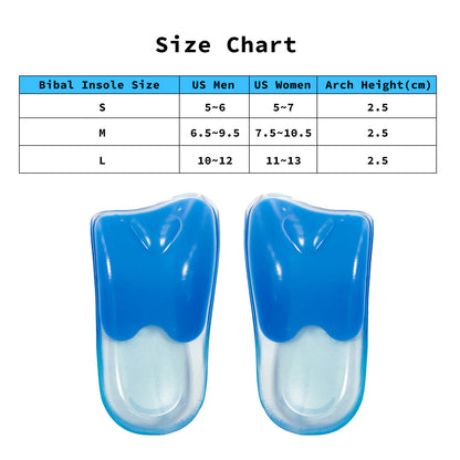 2X Pair Half Insoles Shoe Inserts L Size Gel Arch Support Foot Pad V274-GM-BI-INSOLE-HF-L2