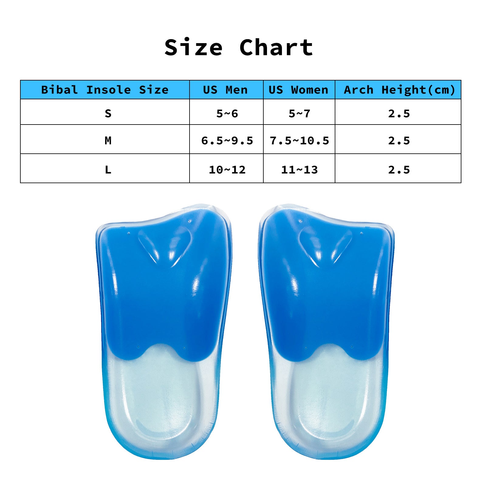 4X Pair Half Insoles Shoe Inserts S Size Gel Arch Support Foot Pad V274-GM-BI-INSOLE-HF-S4