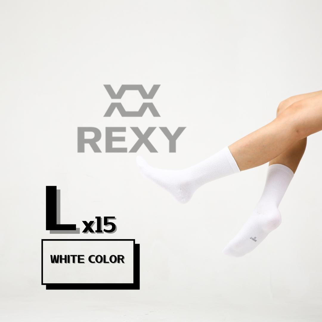 15X Rexy 3D Seamless Crew Socks Large Slim Breathable WHITE V274-GM-RX3DCW-L15-WH