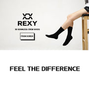 15X Rexy 3D Seamless Crew Socks Large Slim Breathable WHITE V274-GM-RX3DCW-L15-WH