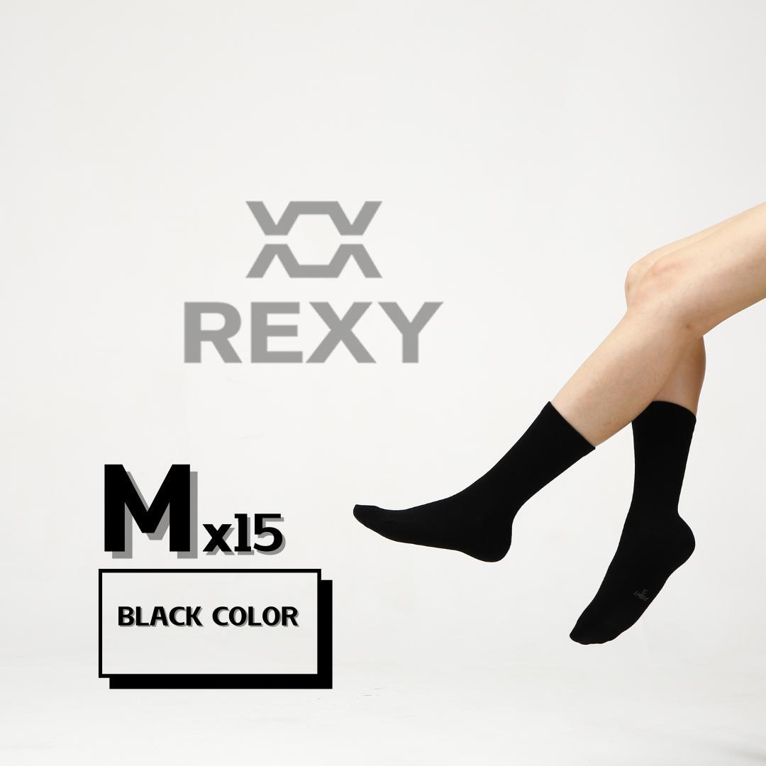 15X Rexy 3D Seamless Crew Socks Medium Slim Breathable BLACK V274-GM-RX3DCW-M15-BK