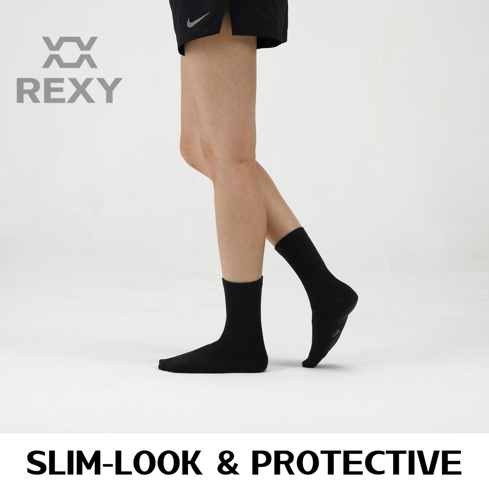 15X Rexy 3D Seamless Crew Socks Medium Slim Breathable BLACK V274-GM-RX3DCW-M15-BK