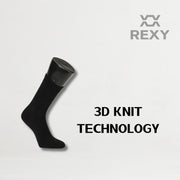 15X Rexy 3D Seamless Crew Socks Medium Slim Breathable BLACK V274-GM-RX3DCW-M15-BK