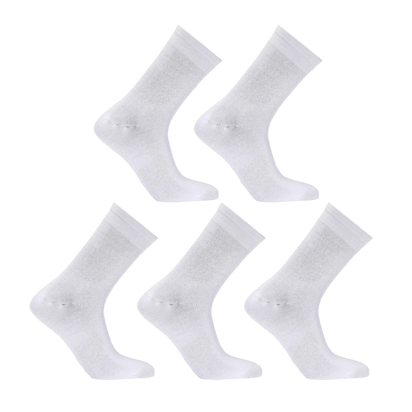 5X Rexy 3D Seamless Crew Socks Medium Slim Breathable WHITE V274-GM-RX3DCW-M5-WH