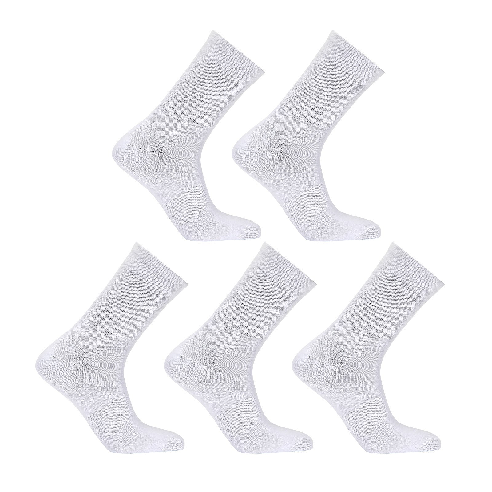 5X Rexy 3D Seamless Crew Socks Medium Slim Breathable WHITE V274-GM-RX3DCW-M5-WH