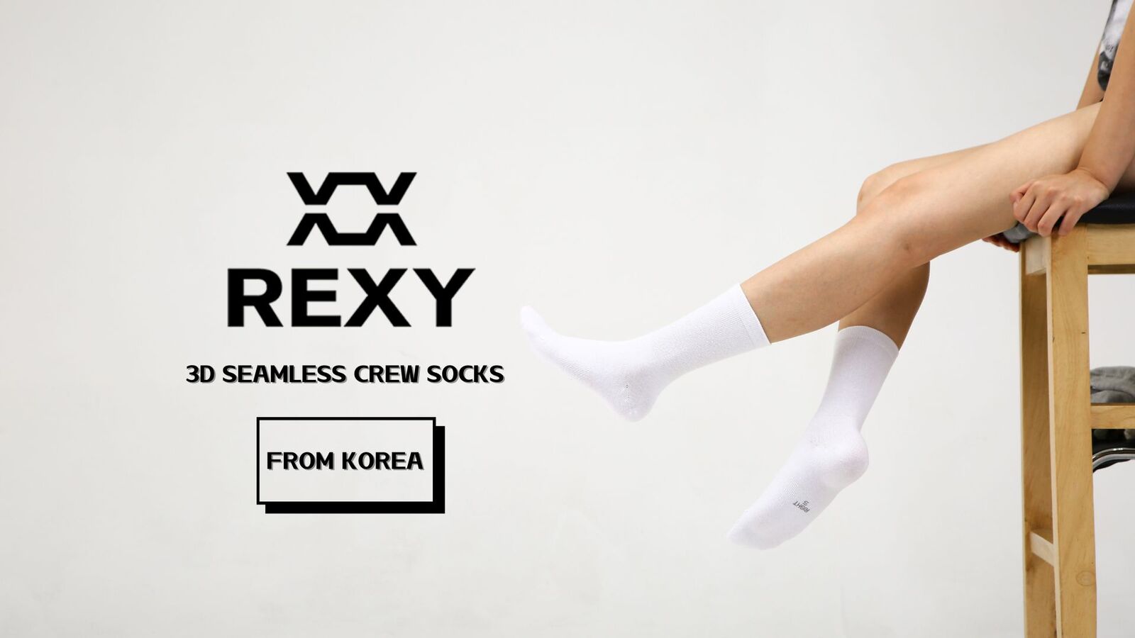 5X Rexy 3D Seamless Crew Socks Medium Slim Breathable WHITE V274-GM-RX3DCW-M5-WH