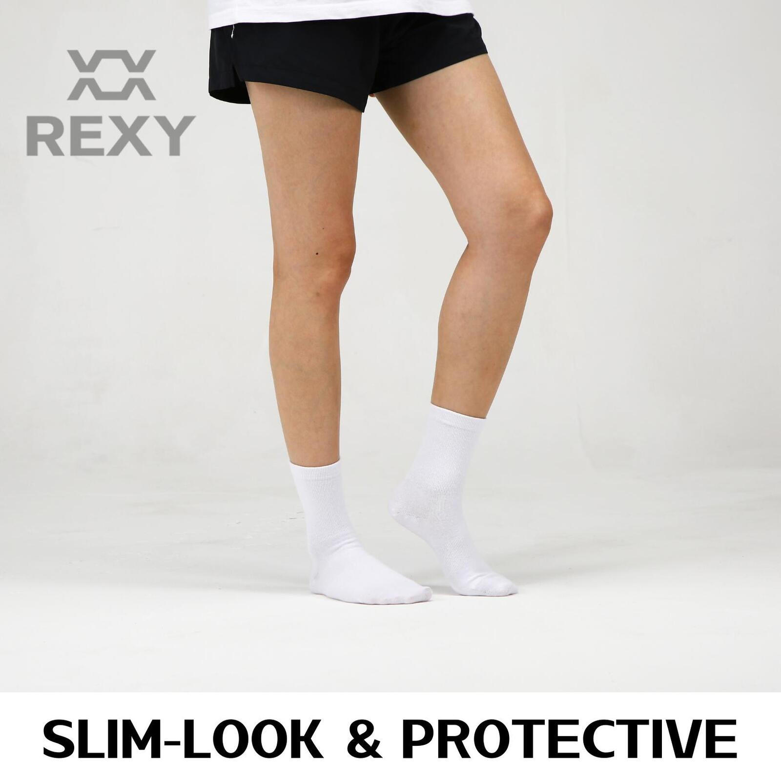 5X Rexy 3D Seamless Crew Socks Medium Slim Breathable WHITE V274-GM-RX3DCW-M5-WH