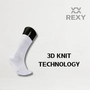 5X Rexy 3D Seamless Crew Socks Medium Slim Breathable WHITE V274-GM-RX3DCW-M5-WH