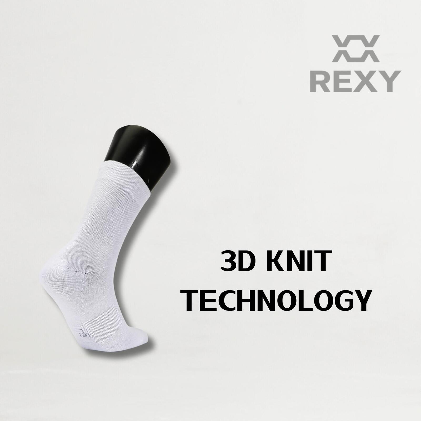 5X Rexy 3D Seamless Crew Socks Medium Slim Breathable WHITE V274-GM-RX3DCW-M5-WH