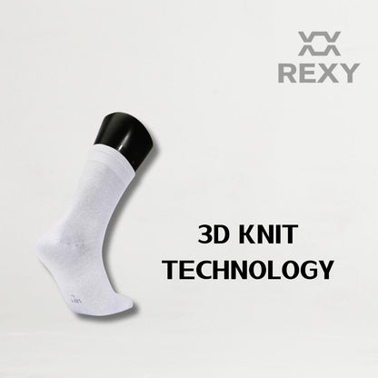 5X Rexy 3D Seamless Crew Socks Medium Slim Breathable WHITE V274-GM-RX3DCW-M5-WH