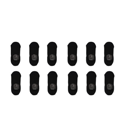 12X Rexy Cushion No Show Ankle Socks Medium Non-Slip Breathable BLACK V274-GM-RXCNOS-M12-BK