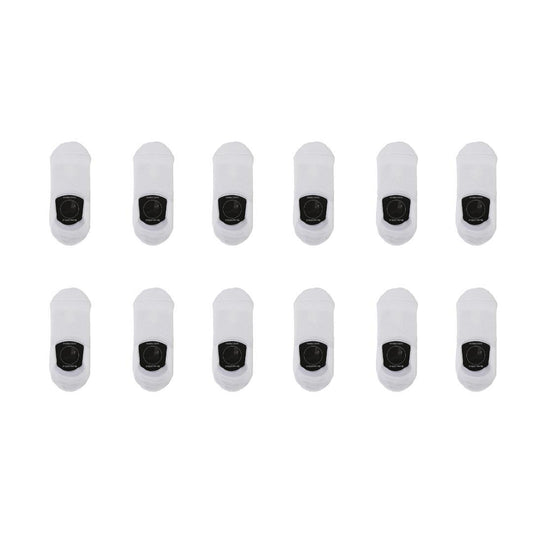 12X Rexy Cushion No Show Ankle Socks Medium Non-Slip Breathable WHITE V274-GM-RXCNOS-M12-WH