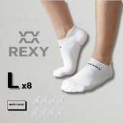 8X Rexy Seamless Sport Sneakers Socks Large Non-Slip Heel Tab WHITE V274-GM-RXSPSK-L8-WH_