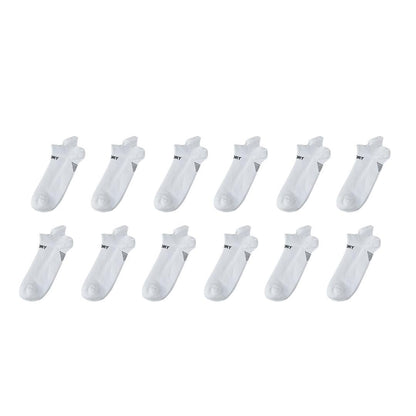 12X Rexy Seamless Sport Sneakers Socks Small Non-Slip Heel Tab WHITE V274-GM-RXSPSK-S12-WH