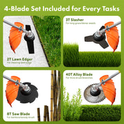 Dynamic Power 43cc Petrol Whipper Snipper Brush Cutter + 4 Blade V274-GN-BC4300-2-8-40