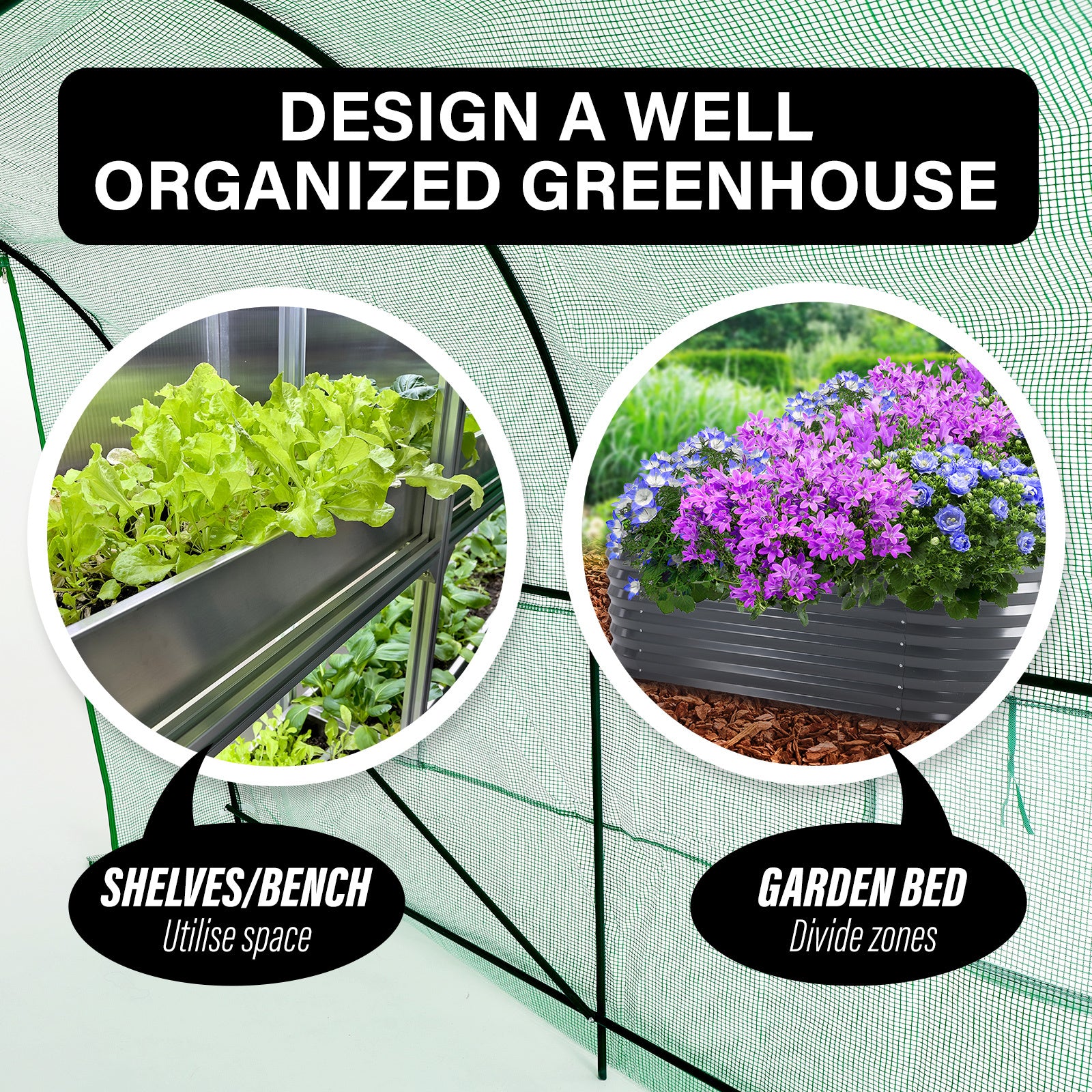Garden Greenhouse Walk-In Shed 3.5x2x2M PE Apex V274-GN-GH352020T-GN