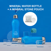 Mineral Maker MORBIDO Alkaline Filter Water Bottle + a Mineral Stone Pouch BLUE V274-HA-AM-MINBOT-AQ