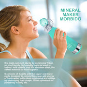 Mineral Maker MORBIDO Alkaline Filter Water Bottle + a Mineral Stone Pouch GREEN V274-HA-AM-MINBOT-MT