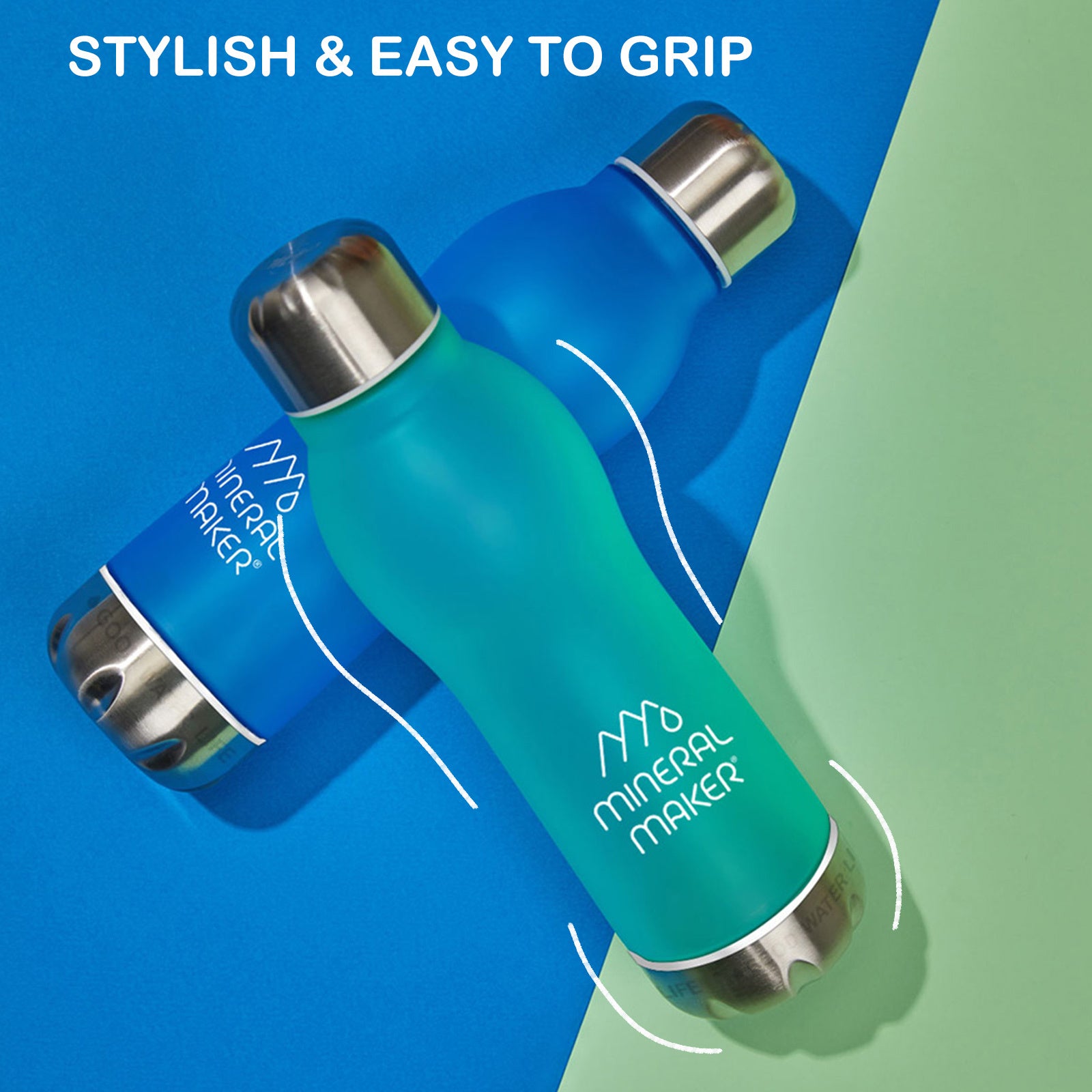 Mineral Maker MORBIDO Alkaline Filter Water Bottle + a Mineral Stone Pouch GREEN V274-HA-AM-MINBOT-MT
