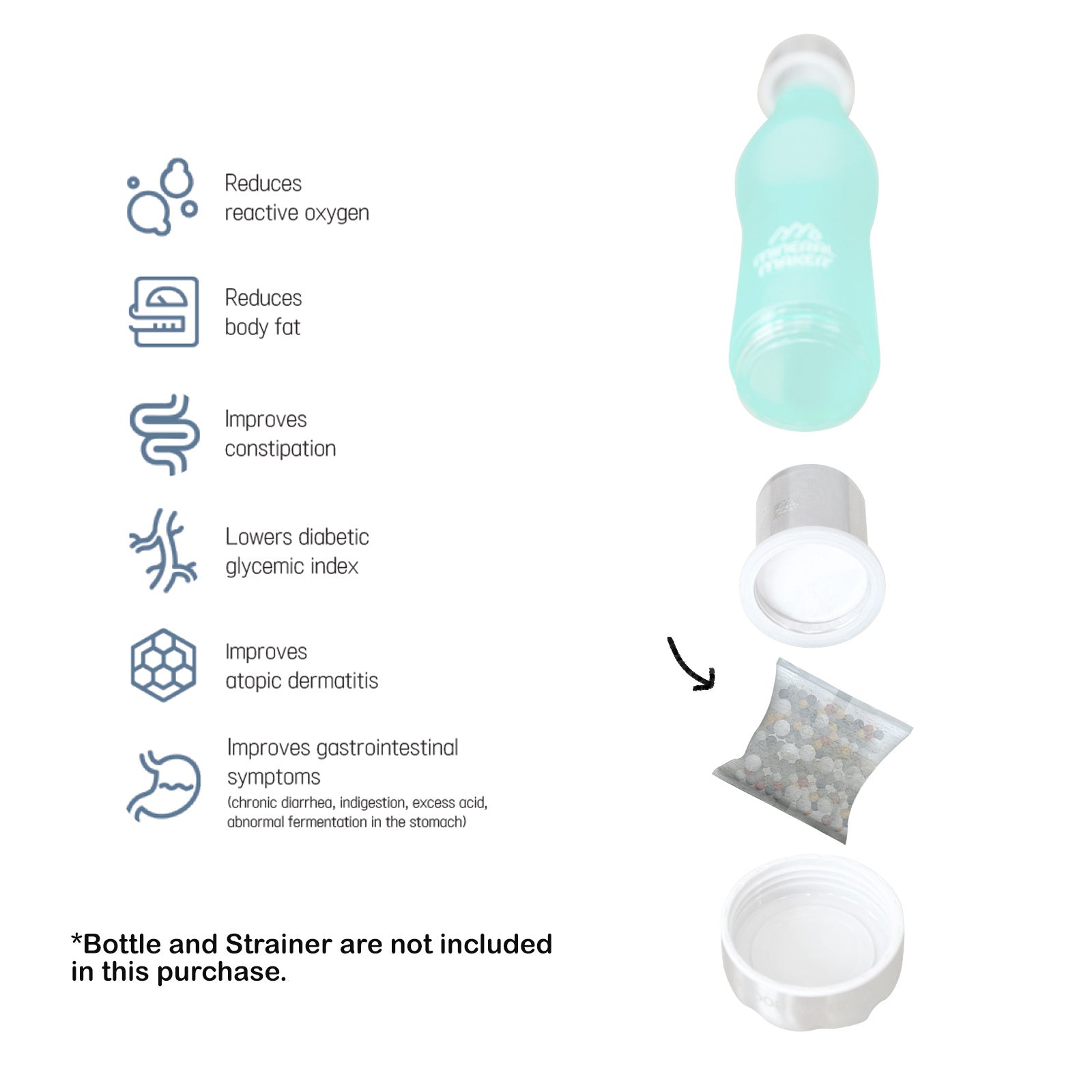 2X Alkaline Mineral Maker Stone Pouch Water Filter Pad Replacement Ceramic Balls V274-HA-AM-MINSTONE-2P