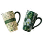 2X High-Fired Ceramic Porcelain Mug with Travel Lid 600ml Vintage Floral GREEN V274-HA-LA-P0024820-GNYE