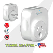Sansai Travel Adaptor 2 X USB - USA V274-HA-SS-STV-3009