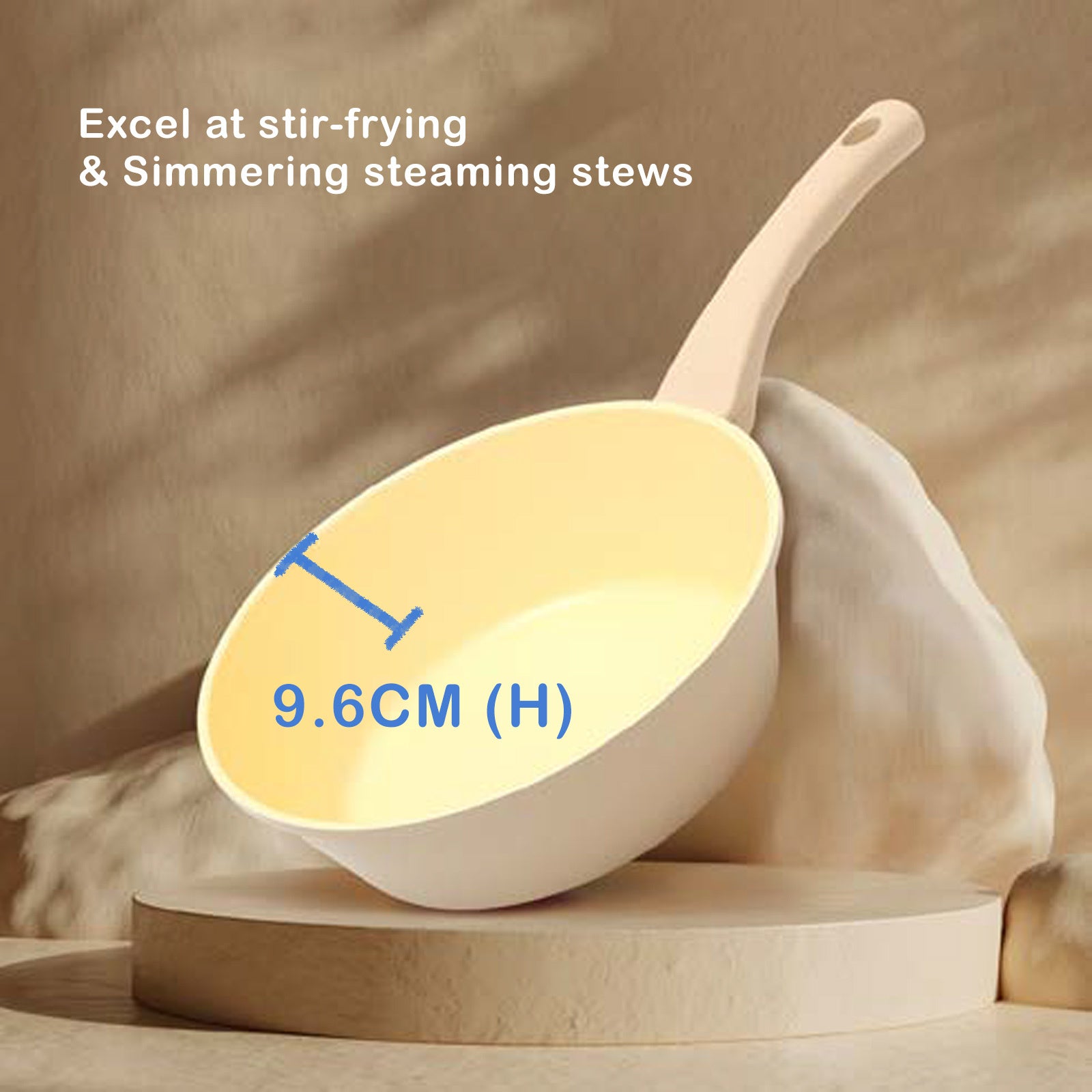 Giorno Felice IH Wok Pan 28cm Ceramic Non-Stick Stir Frypan Induction V274-HA-TS-WOK28-BE