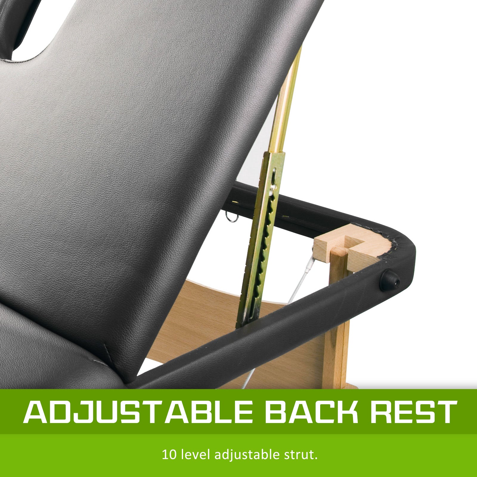 Wooden Portable Massage Table Bed 3 Fold 70cm BLACK V274-MT-BLACK