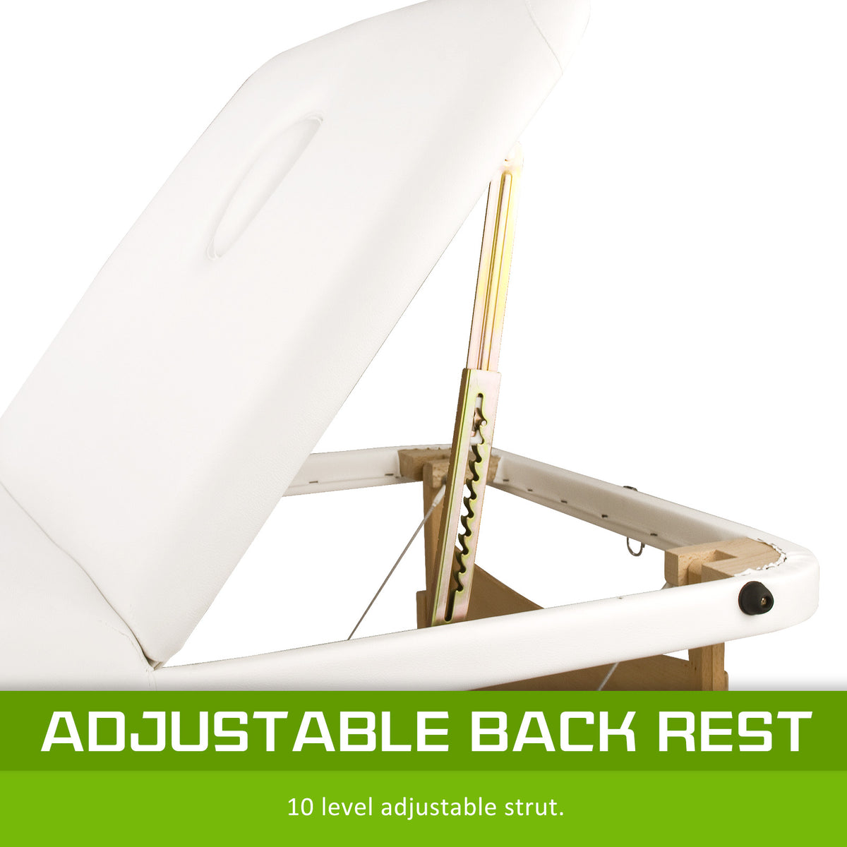 Wooden Portable Beauty Massage Table Bed 3 Fold 70cm WHITE V274-MT-WHITE