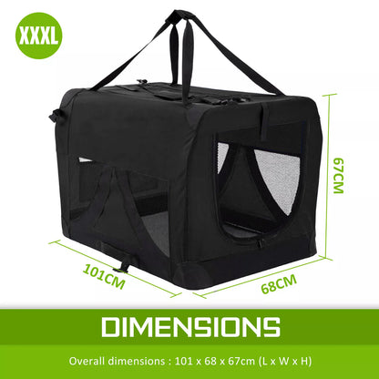 Portable Soft Dog Cage Crate Carrier XXXL BLACK V274-PET-02XXXL-BK