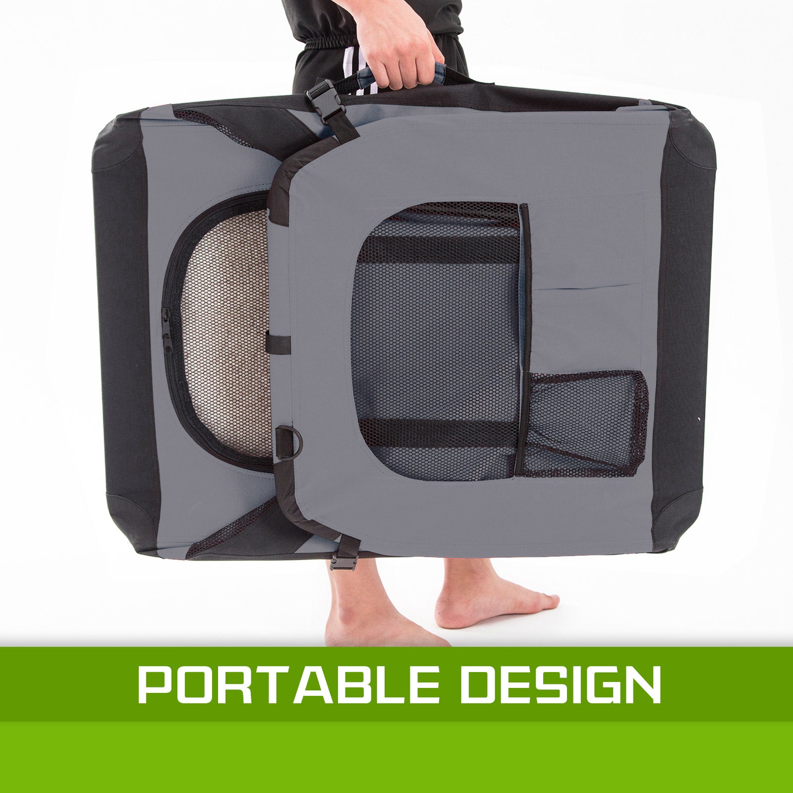 Portable Soft Dog Cage Crate Carrier XXXL GREY V274-PET-02XXXL-GY