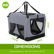 Portable Soft Dog Cage Crate Carrier XXXL GREY V274-PET-02XXXL-GY