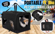 Portable Soft Dog Cage Crate Carrier XL BLACK