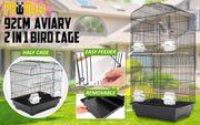 Bird Cage Parrot Aviary 2IN1 Design VEER 92cm V274-PET-3016-92BK