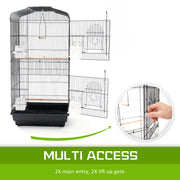 Bird Cage Parrot Aviary 2IN1 Design VEER 92cm V274-PET-3016-92BK