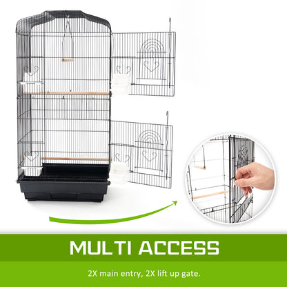 Bird Cage Parrot Aviary 2IN1 Design VEER 92cm V274-PET-3016-92BK