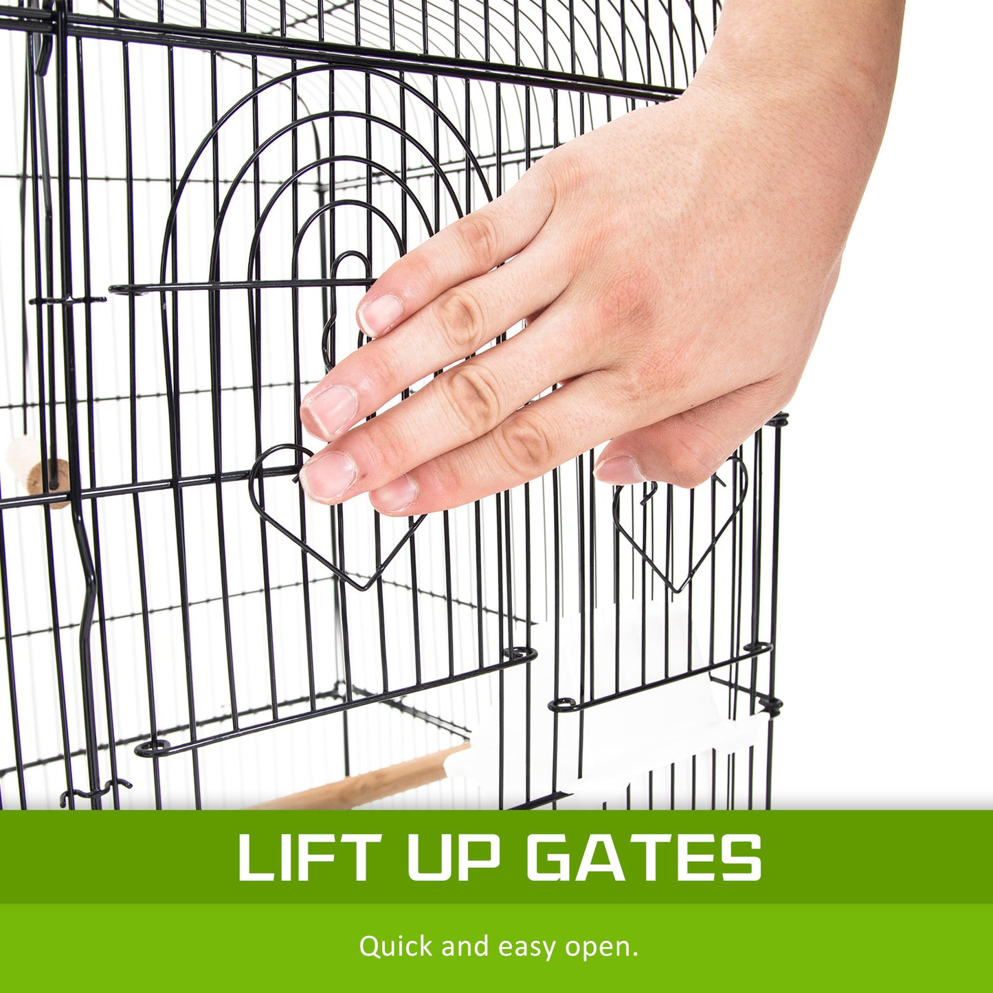 Bird Cage Parrot Aviary 2IN1 Design VEER 92cm V274-PET-3016-92BK