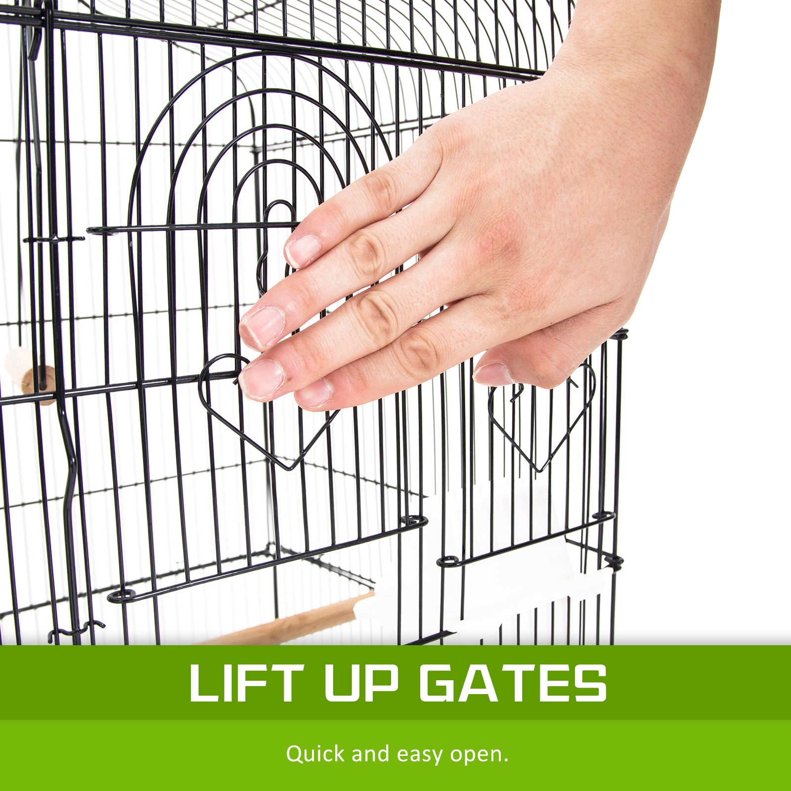Bird Cage Parrot Aviary 2IN1 Design VEER 92cm V274-PET-3016-92BK