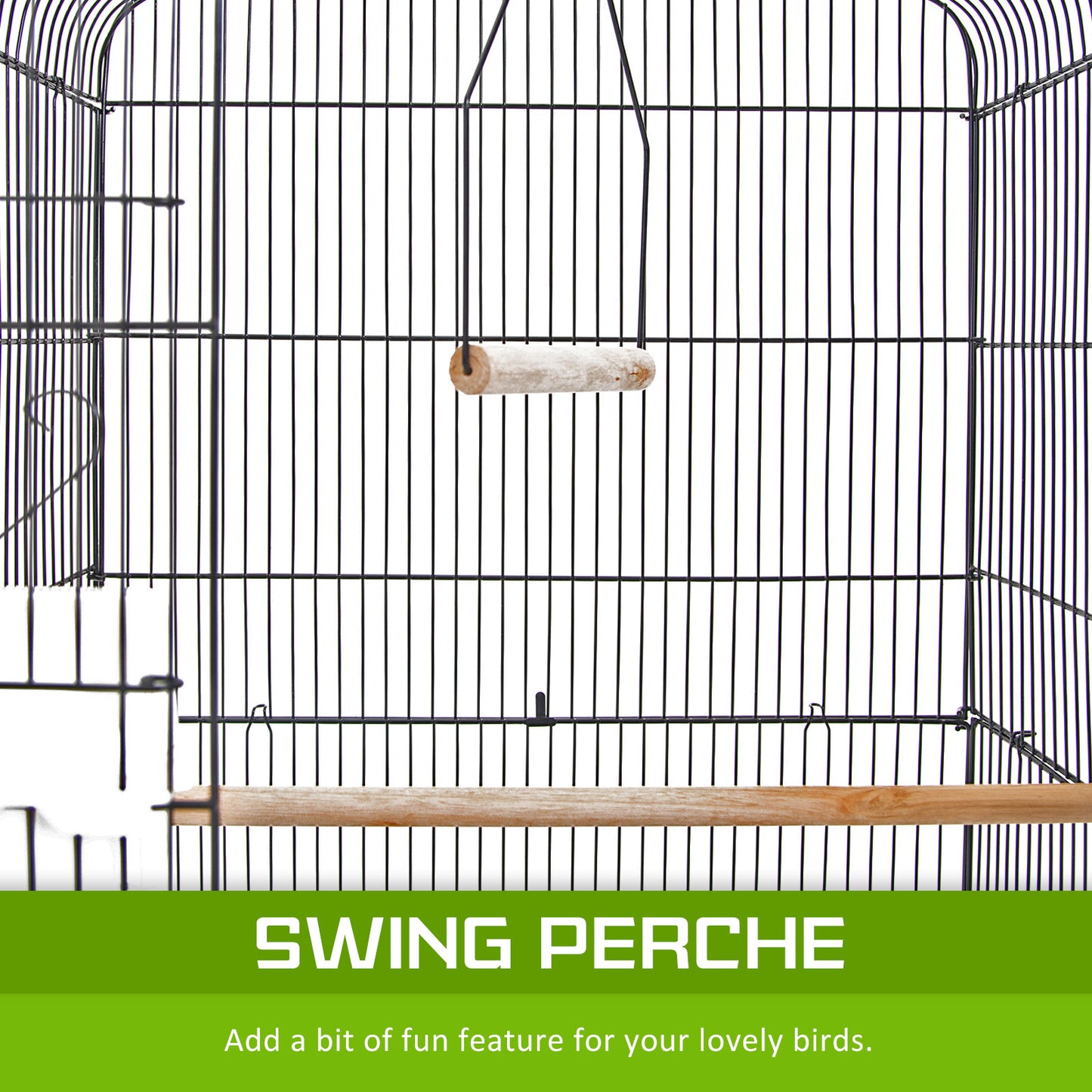 Bird Cage Parrot Aviary 2IN1 Design VEER 92cm V274-PET-3016-92BK