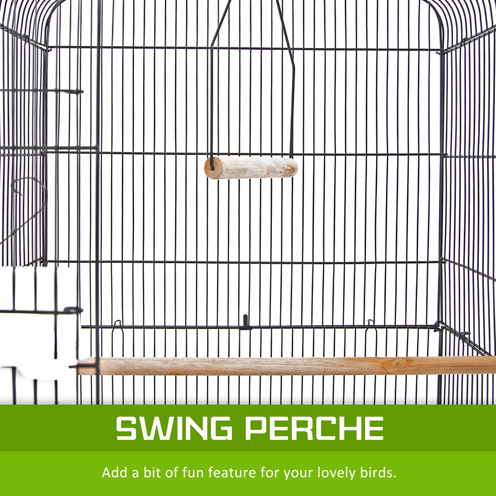 Bird Cage Parrot Aviary 2IN1 Design VEER 92cm V274-PET-3016-92BK