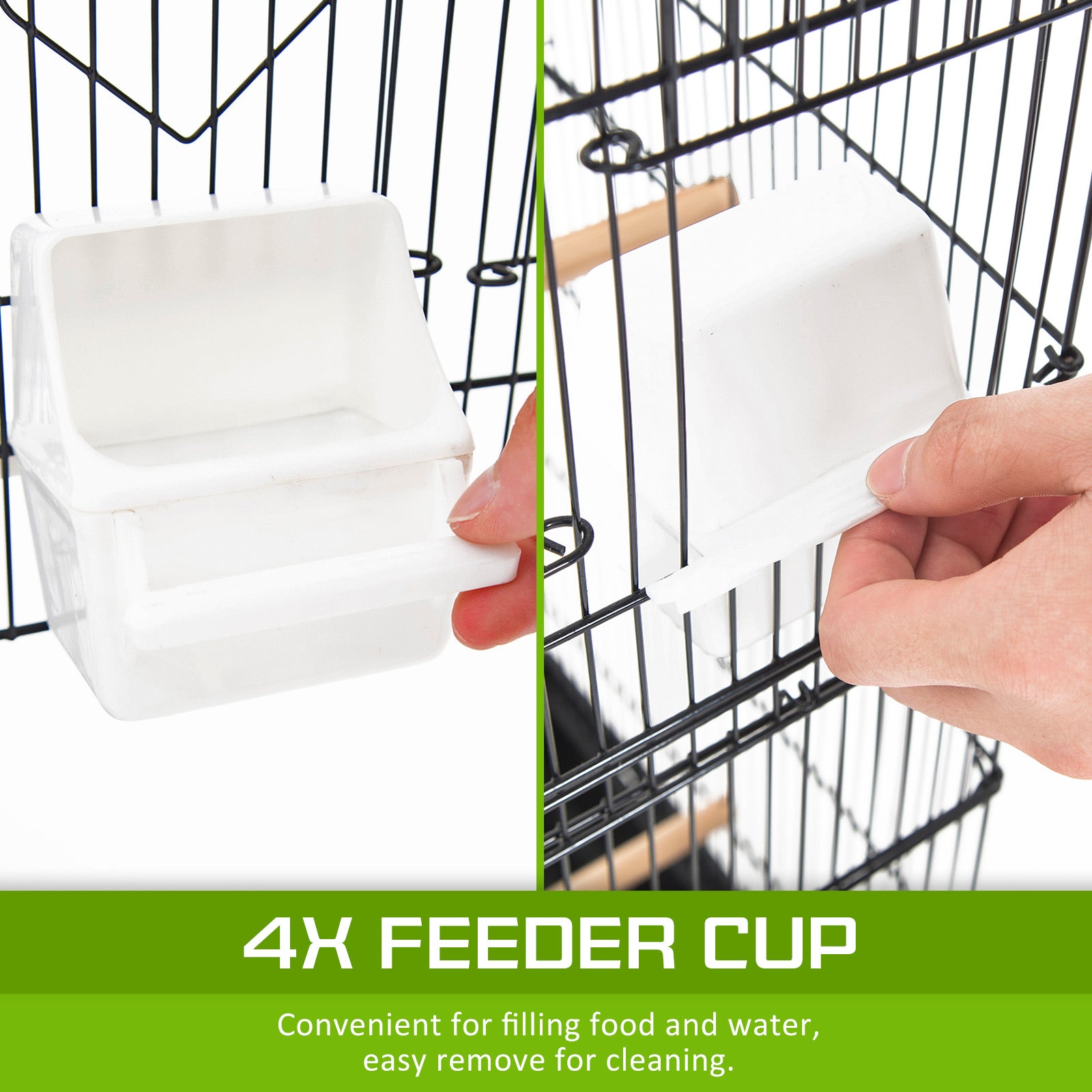 Bird Cage Parrot Aviary 2IN1 Design VEER 92cm V274-PET-3016-92BK