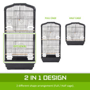 Bird Cage Parrot Aviary 2IN1 Design VEER 92cm V274-PET-3016-92BK