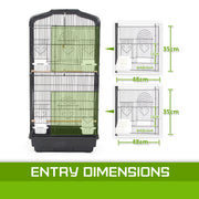Bird Cage Parrot Aviary 2IN1 Design VEER 92cm V274-PET-3016-92BK