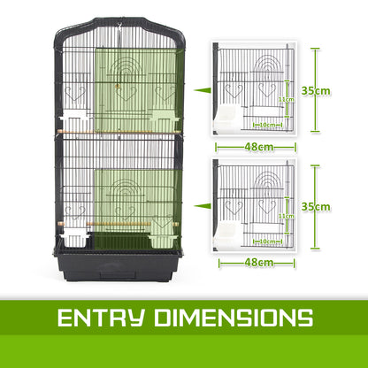 Bird Cage Parrot Aviary 2IN1 Design VEER 92cm V274-PET-3016-92BK