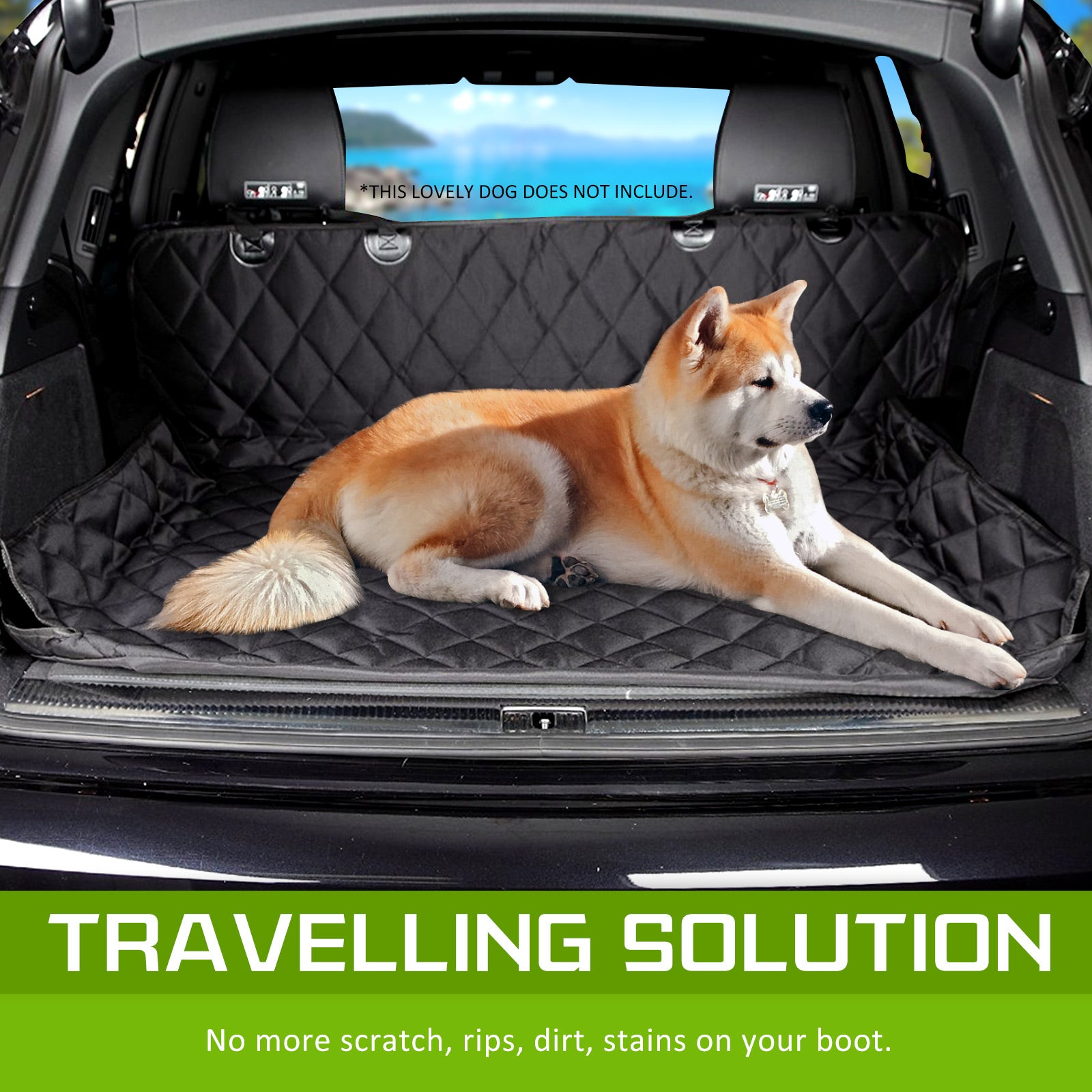 XXL Pet Dog Car Boot Seat Cover Waterproof Mat BLACK V274-PET-600D-147BK