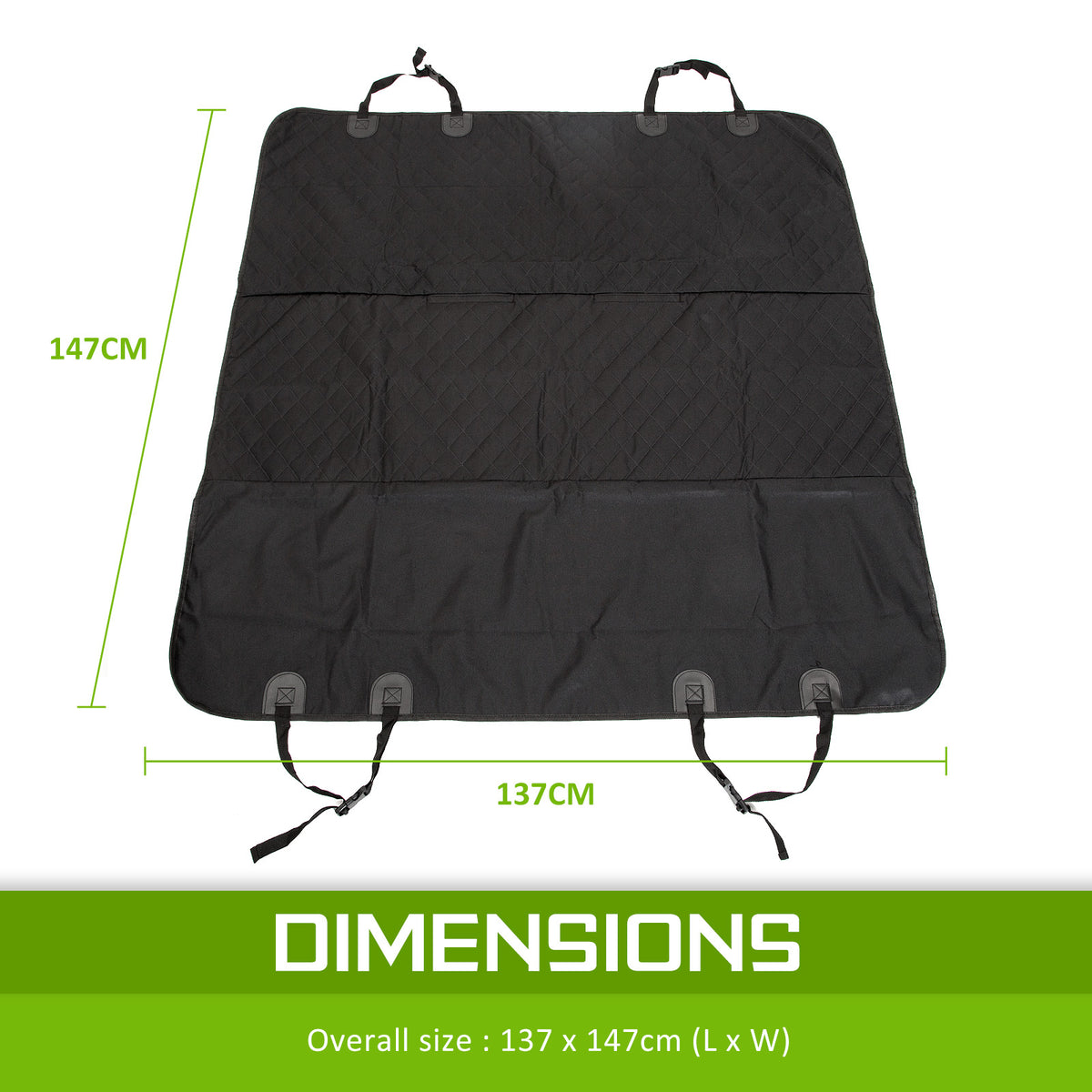XXL Pet Dog Car Boot Seat Cover Waterproof Mat BLACK V274-PET-600D-147BK