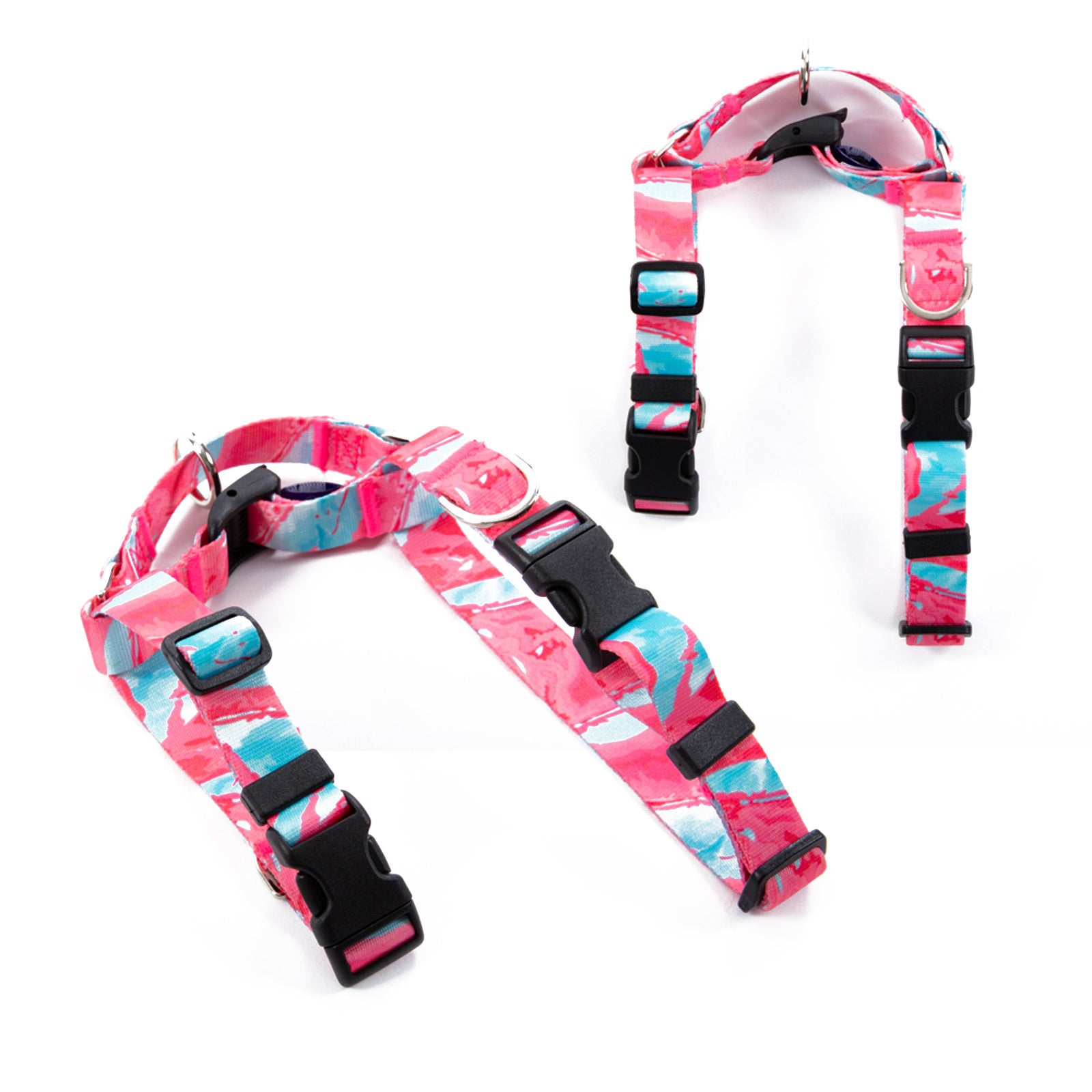 Dog Double-Lined Straps Harness Adjustable L MARBLE PINK V274-PET-BH-2HARN-L-MAPK